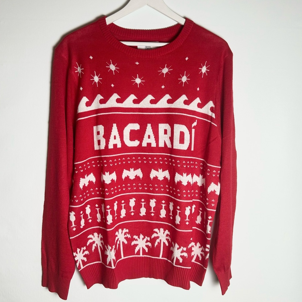Unisex Ugly Christmas Red Bacardi Holiday Sweater